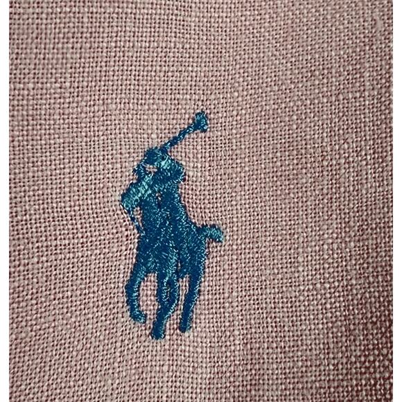 Polo Ralph Lauren Men's Medium Blake Linen Button Down Shirt Pink Nice! - Picture 4 of 5